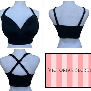 Victoria's Secret Black Adjustsble Cross-Back Bralette Bra 36DD